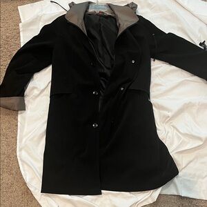 Gallery Black and Gray Trench Coat